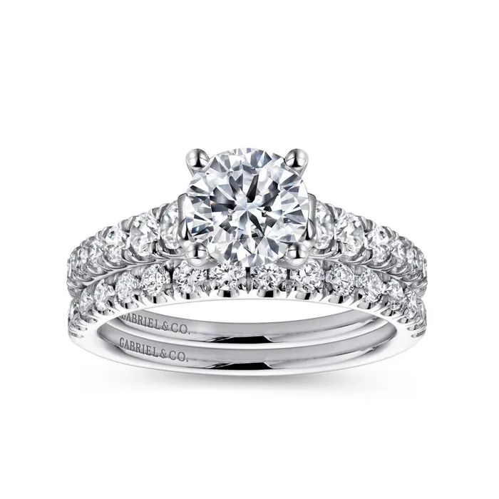 GABRIEL CO Rings Gabriel 14K White Gold 51ctw 4 Prong Style Diamond SemiMount Engagement Ring GABRIEL CO Rings Gabriel 14K White Gold 51ctw 4 Prong Style Diamond SemiMount Engagement Ring