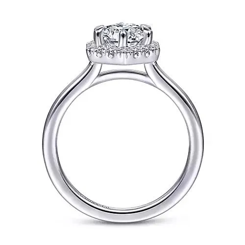 Gabriel Contemporary Collection 14K White Gold 15ctw Round Halo Style Diamond SemiMount Engagement Ring GABRIEL CO Rings Gabriel Contemporary Collection 14K White Gold 15ctw Round Halo Style Diamond SemiMount Engagement Ring GABRIEL CO Rings