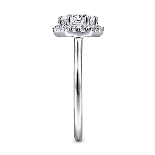 Gabriel Contemporary Collection 14K White Gold 15ctw Round Halo Style Diamond SemiMount Engagement Ring GABRIEL CO Rings Gabriel Contemporary Collection 14K White Gold 15ctw Round Halo Style Diamond SemiMount Engagement Ring GABRIEL CO Rings