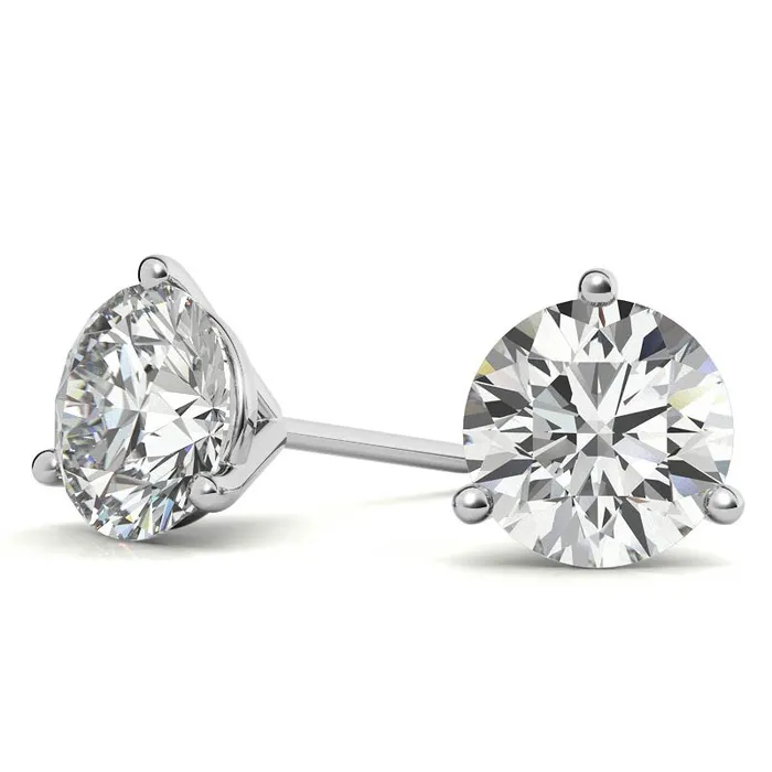 GEMS ONE CORPRATION 14K White Gold 025ctw Diamond Stud Earrings in Three Prong Martini Settings Earrings GEMS ONE CORPRATION 14K White Gold 025ctw Diamond Stud Earrings in Three Prong Martini Settings Earrings