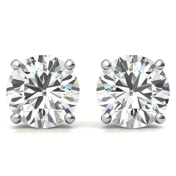 GEMS ONE CORPRATION 14K White Gold 2ctw Diamond Stud Earrings in Four Prong Basket Settings Earrings GEMS ONE CORPRATION 14K White Gold 2ctw Diamond Stud Earrings in Four Prong Basket Settings Earrings