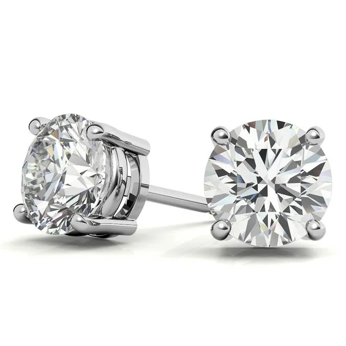 GEMS ONE CORPRATION 14K White Gold 2ctw Diamond Stud Earrings in Four Prong Basket Settings Earrings GEMS ONE CORPRATION 14K White Gold 2ctw Diamond Stud Earrings in Four Prong Basket Settings Earrings