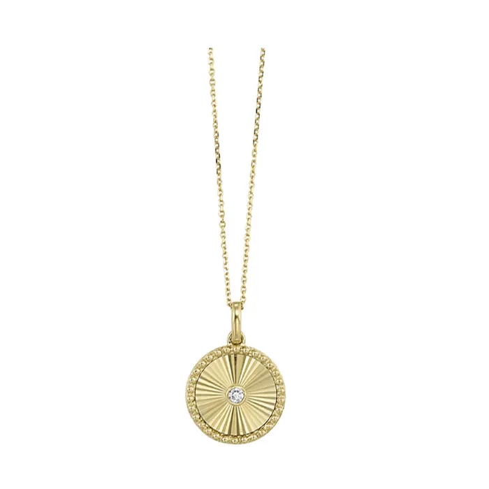 GEMS ONE CORPRATION Necklaces 10K Yellow Gold 04ctw Circle Style Pendant