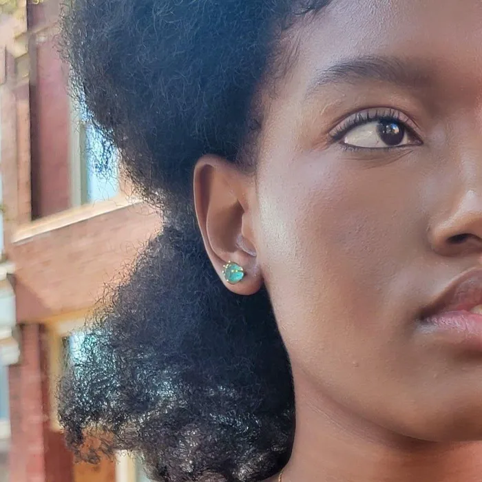 Genuine Raw Apatite Stud Earrings Uniquelan Jewelry Earrings Genuine Raw Apatite Stud Earrings Uniquelan Jewelry Earrings