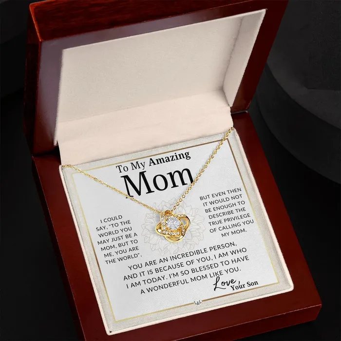 Gift for Mom From Son True Privilege To Mother From Son Beautiful Womens Pendant Necklace Great For Mothers Day Christmas or Her Birthday ShineOn Fulfillment Necklaces