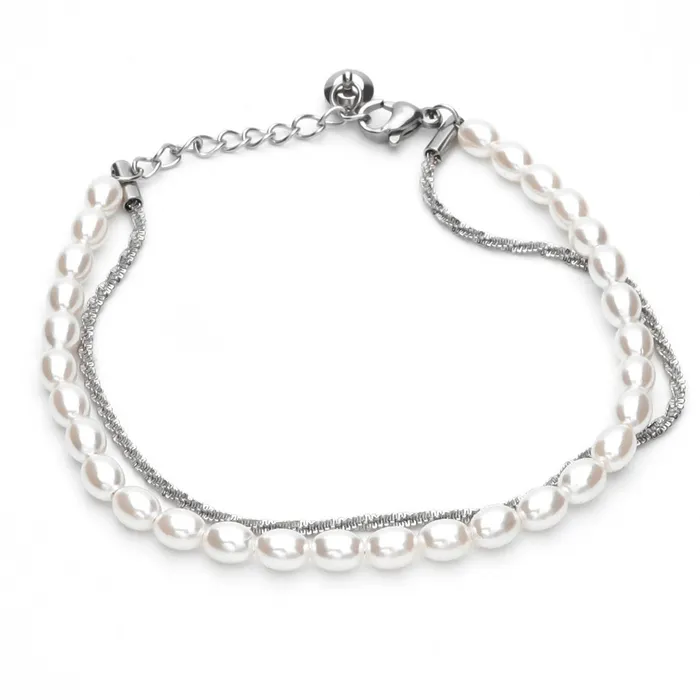 Glitters Bracelets Double Layered Womens Bracelet Silver