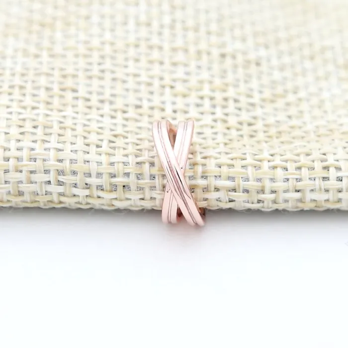 Glitters Cross Lines Ear Cuff Rose Gold Earrings