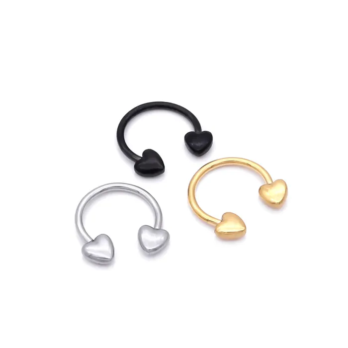 Glitters Necklaces Heart Ends Horseshoe Circular Barbell