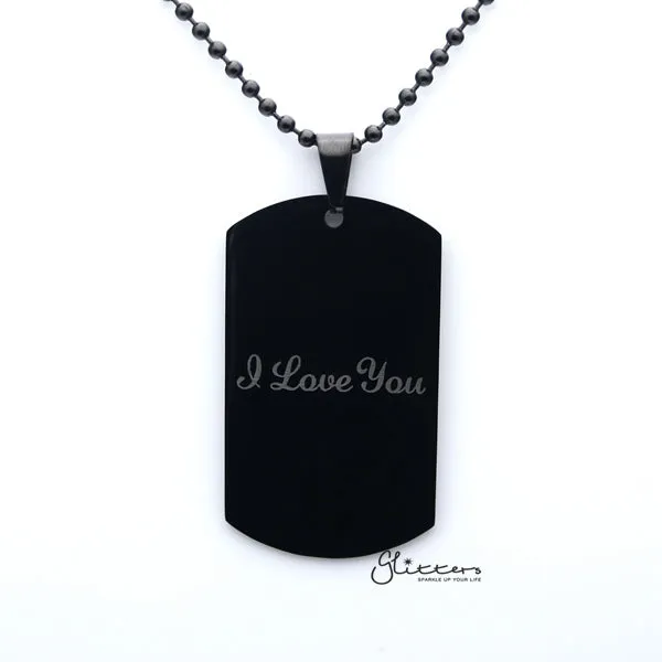 Glitters Necklaces Personalised Stainless Steel Necklace Dog Tag Pendant Engraving Custom Message
