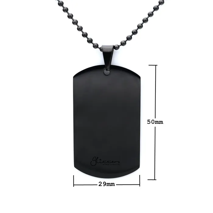 Glitters Necklaces Personalised Stainless Steel Necklace Dog Tag Pendant Engraving Custom Message