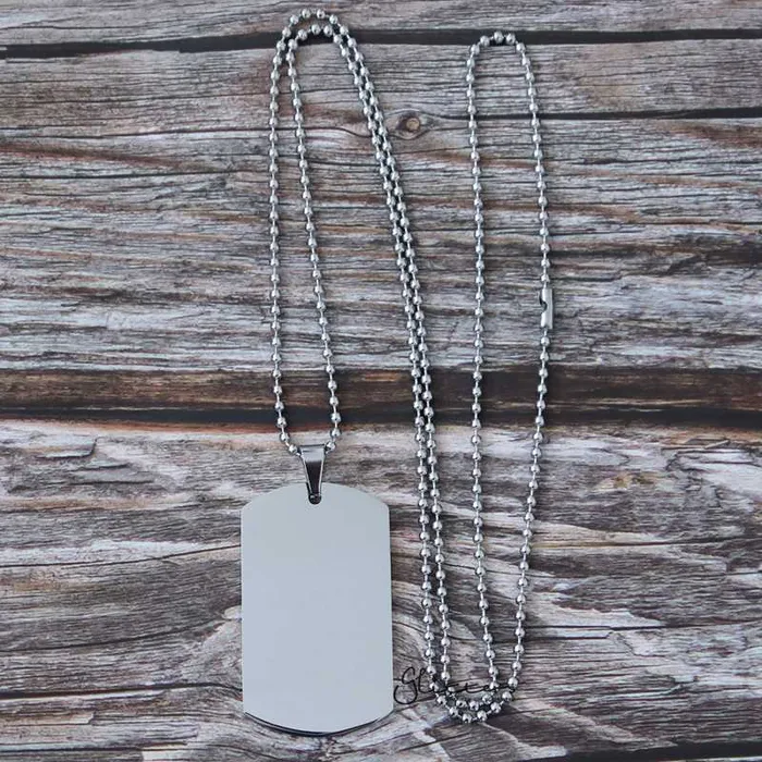 Glitters Necklaces Personalised Stainless Steel Necklace Dog Tag Pendant Engraving Custom Message