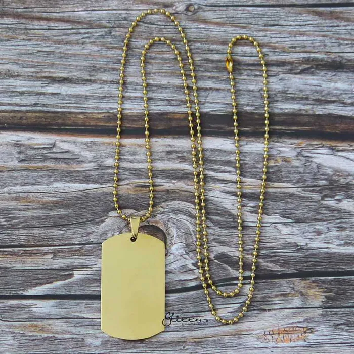 Glitters Necklaces Personalised Stainless Steel Necklace Dog Tag Pendant Engraving Custom Message
