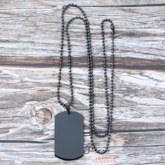 Glitters Necklaces Personalised Stainless Steel Necklace Dog Tag Pendant Engraving Custom Message