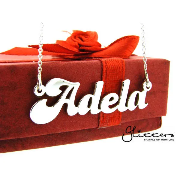 Glitters Necklaces Personalised Sterling Silver Name NecklaceFont 3