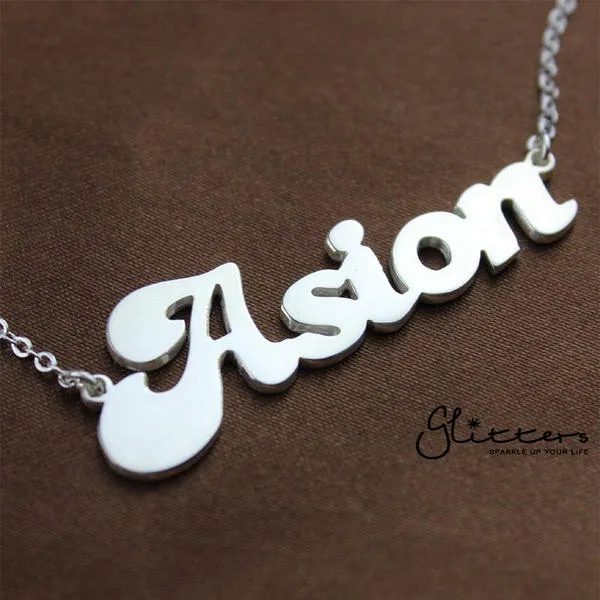 Glitters Necklaces Personalised Sterling Silver Name NecklaceFont 3