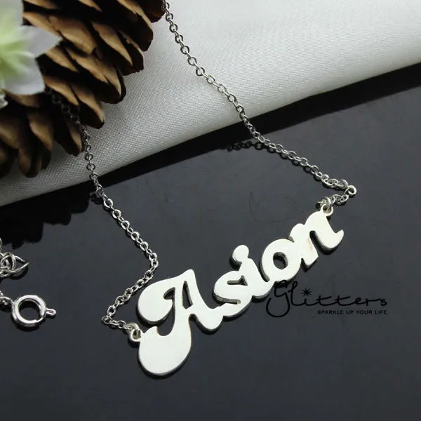 Glitters Necklaces Personalised Sterling Silver Name NecklaceFont 3