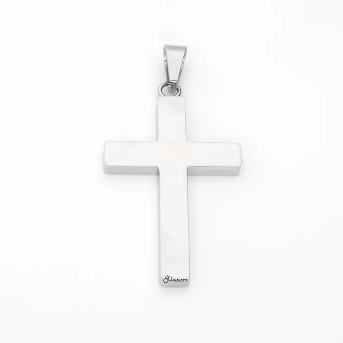 Glitters Necklaces Stainless Steel Black White Checkered Cross Pendant