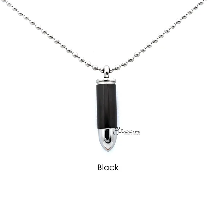 Glitters Necklaces Stainless Steel Openable Bullet Pendant Keepsake Memorial