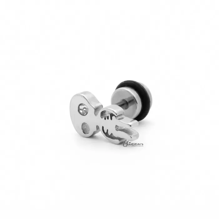 Glitters Stainless Steel Alien Fake Plug Earring Earrings