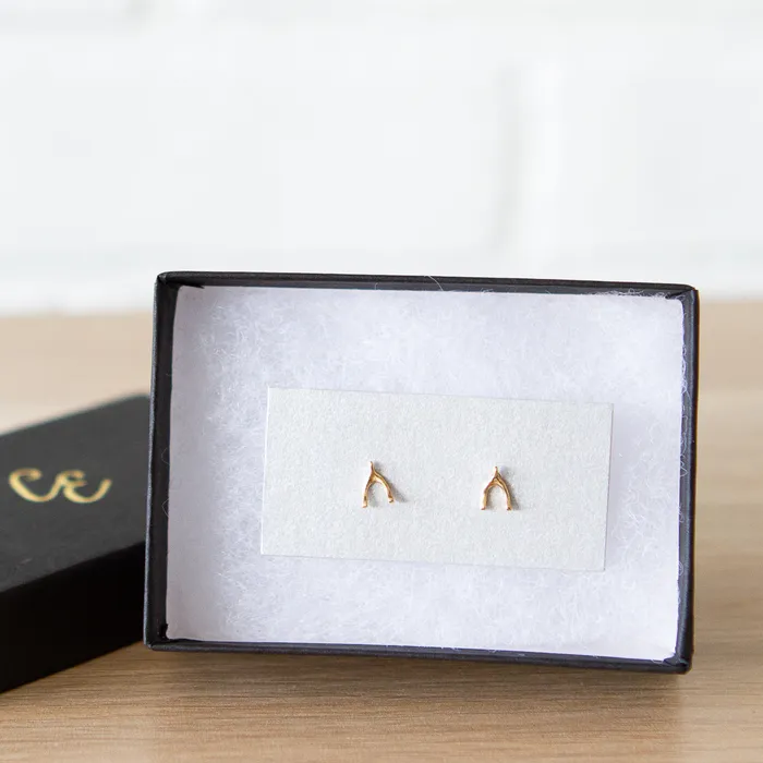 Gold Wishbone Stud Earrings Corey Egan Earrings