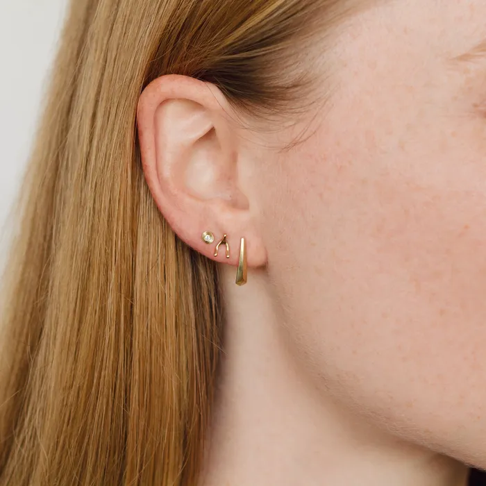Gold Wishbone Stud Earrings Corey Egan Earrings