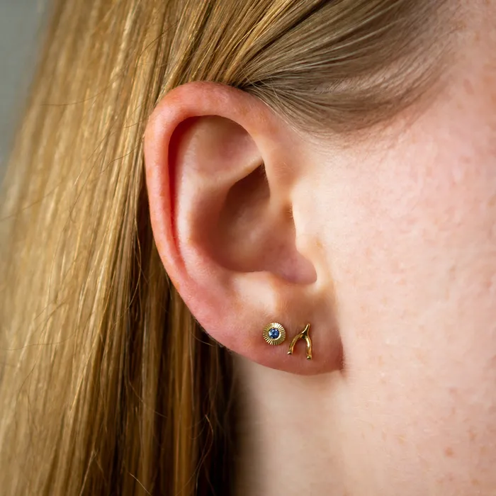 Gold Wishbone Stud Earrings Corey Egan Earrings
