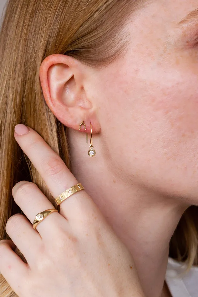 Gold Wishbone Stud Earrings Corey Egan Earrings
