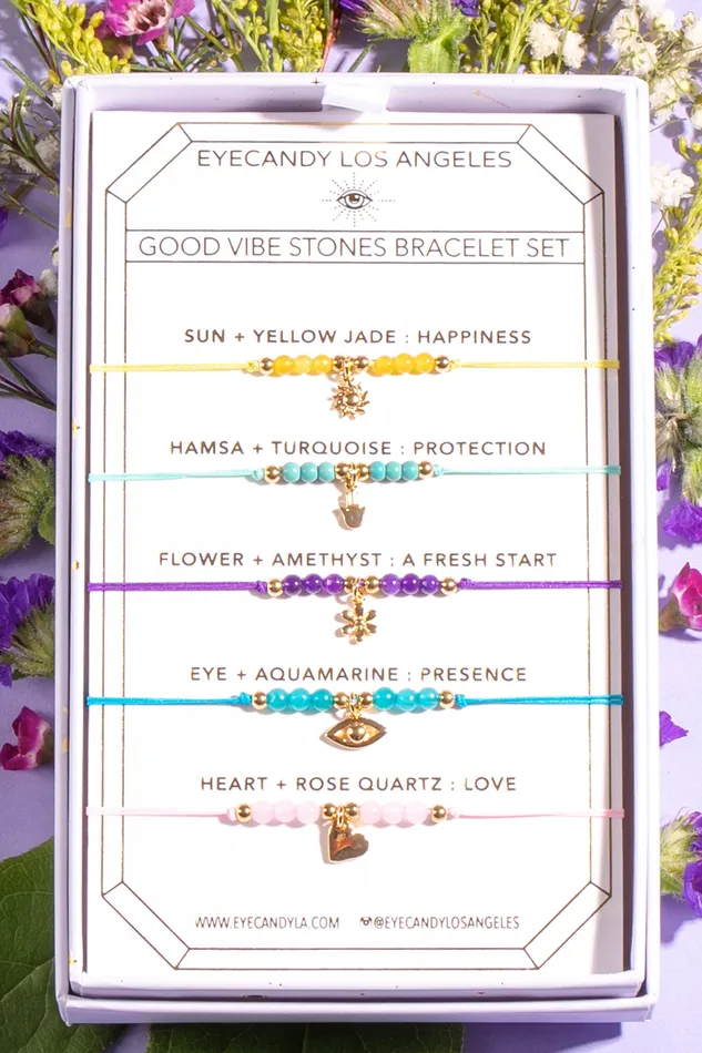 Good Vibes Bracelet Set Eye Candy LA Bracelets