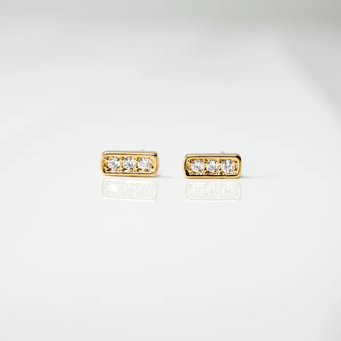 Grayling Earrings Pav Bar Stud Earrings Standard Back Pair