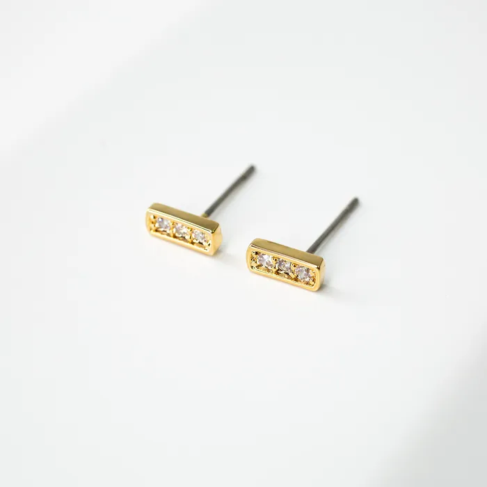 Grayling Earrings Pav Bar Stud Earrings Standard Back Pair