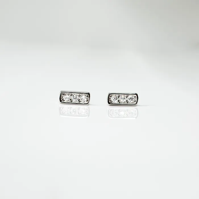 Grayling Earrings Pav Bar Stud Earrings Standard Back Pair