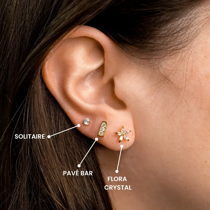 Grayling Earrings Pav Bar Stud Earrings Standard Back Pair