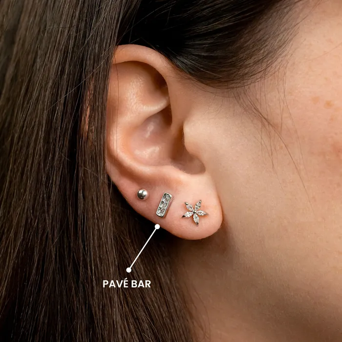 Grayling Earrings Pav Bar Stud Earrings Standard Back Pair