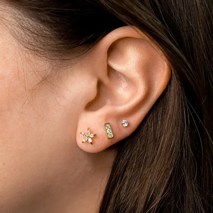 Grayling Earrings Pav Bar Stud Earrings Standard Back Pair
