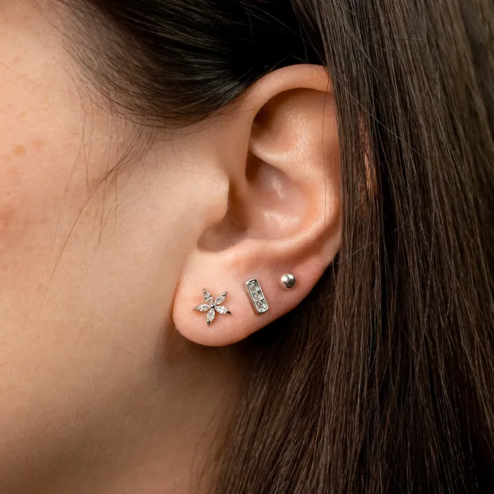 Grayling Earrings Pav Bar Stud Earrings Standard Back Pair