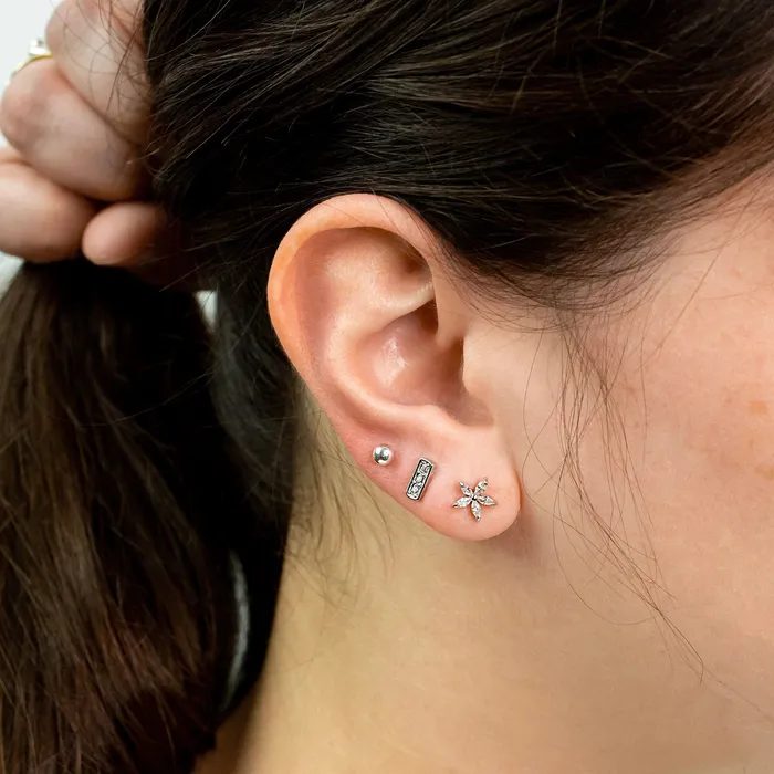 Grayling Earrings Pav Bar Stud Earrings Standard Back Pair