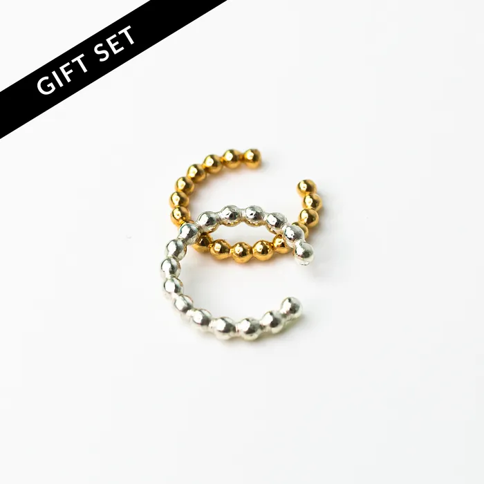 Grayling Shimmer Dot Ear Cuff Set Mixed Metal Duo Earrings