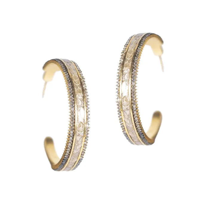 Hapur Pave Multi Gold Vermeil Hoop Earrings Shana Gulati Jewelry Earrings