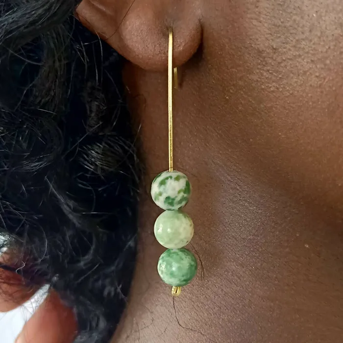 Heri Jasper brass earrings Xara Gems Earrings