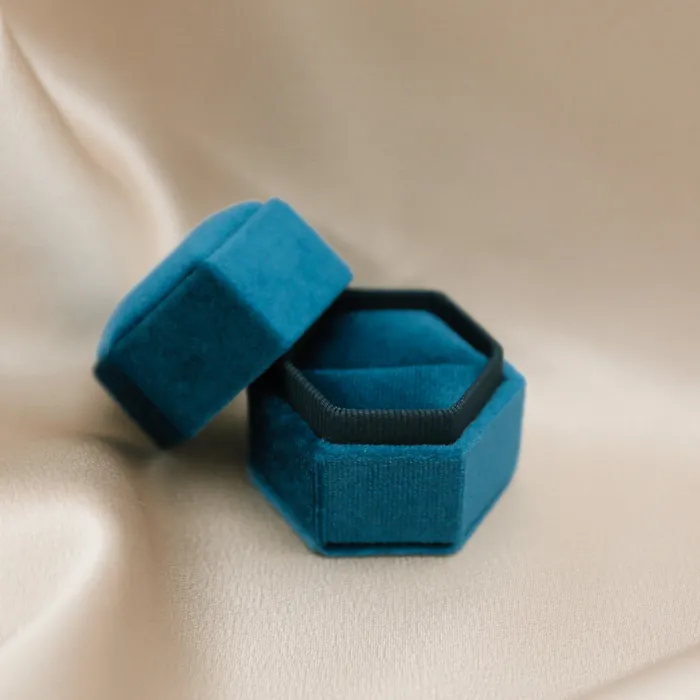 Hexagon Velvet Ring Box Ali Rings