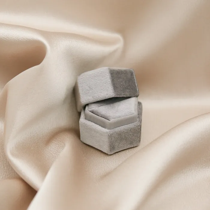 Hexagon Velvet Ring Box Ali Rings