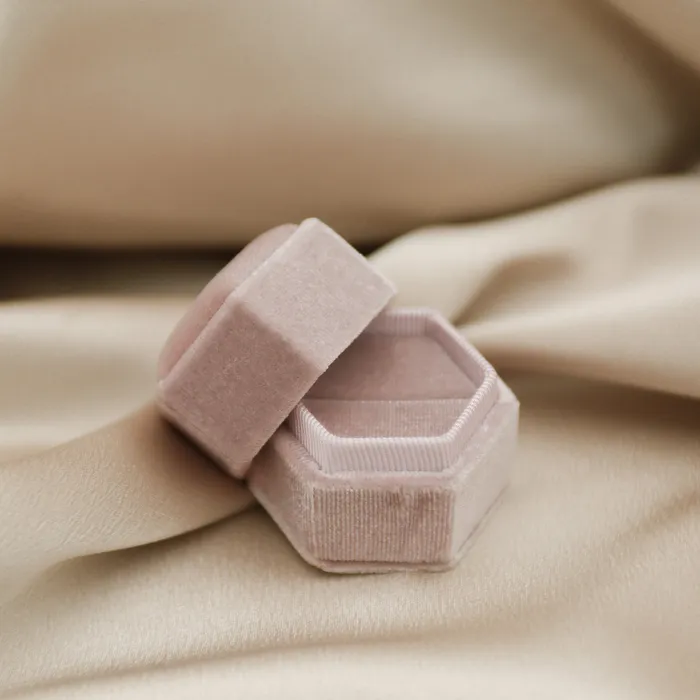 Hexagon Velvet Ring Box Ali Rings