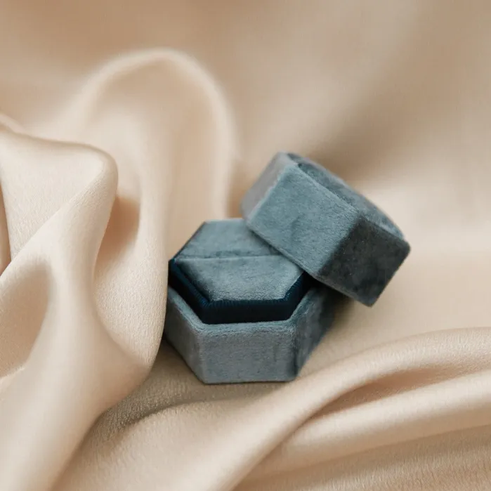Hexagon Velvet Ring Box Ali Rings