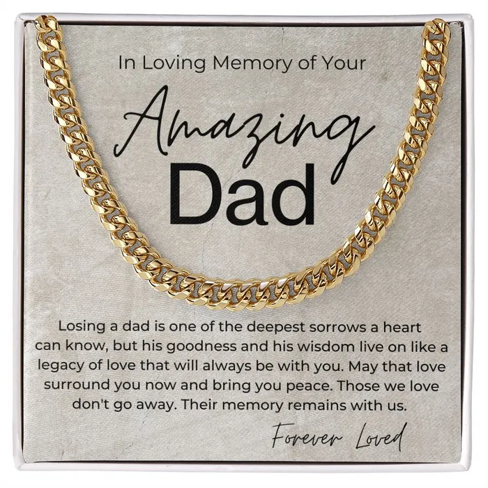 In Loving Memory Sorry for the Loss of Your Dad Sympathy Gift for Son Cuban Linked Chain Necklace ShineOn Fulfillment Necklaces In Loving Memory Sorry for the Loss of Your Dad Sympathy Gift for Son Cuban Linked Chain Necklace ShineOn Fulfillment Necklaces