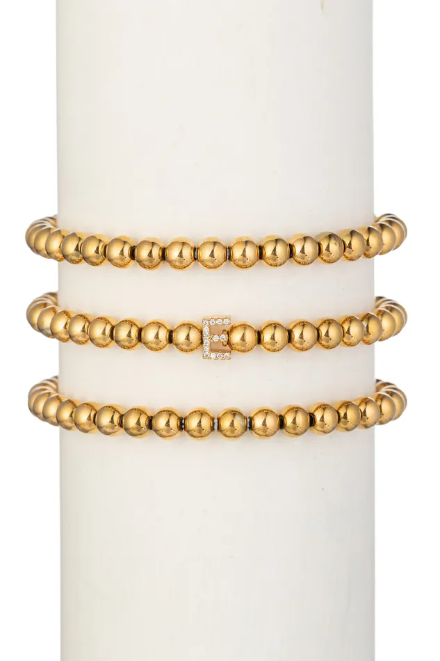 Initial Bracelet Set Eye Candy LA Bracelets