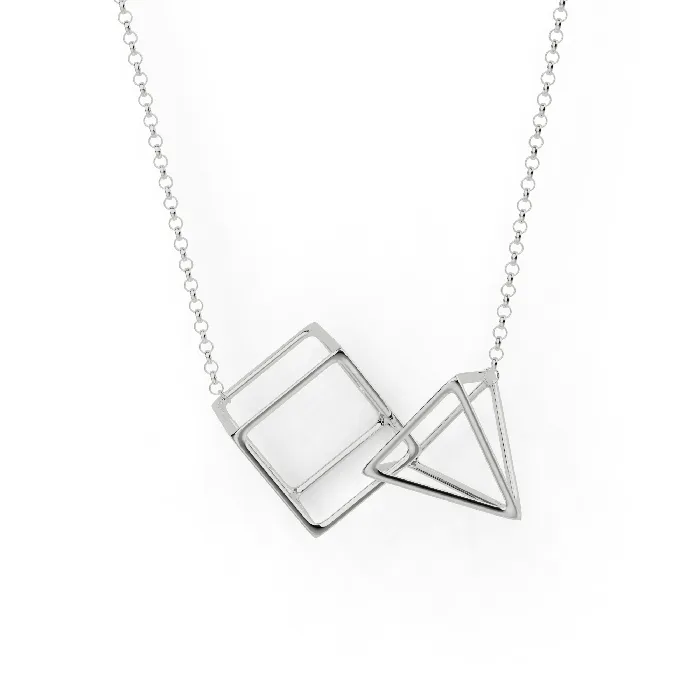interlocked geometry necklace silver sciencejewelry1824 Necklaces