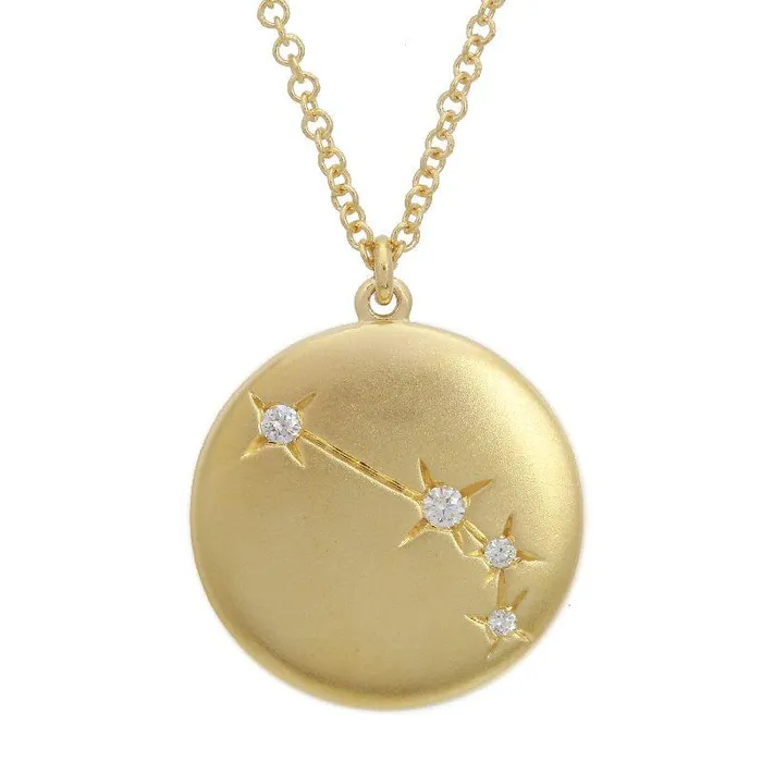 Izakov Diamonds Fine Jewelry Necklaces 14K Gold Constellation Zodiac Sign Coin Diamond Necklace Izakov Diamonds Fine Jewelry Necklaces 14K Gold Constellation Zodiac Sign Coin Diamond Necklace