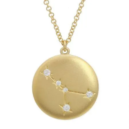 Izakov Diamonds Fine Jewelry Necklaces 14K Gold Constellation Zodiac Sign Coin Diamond Necklace