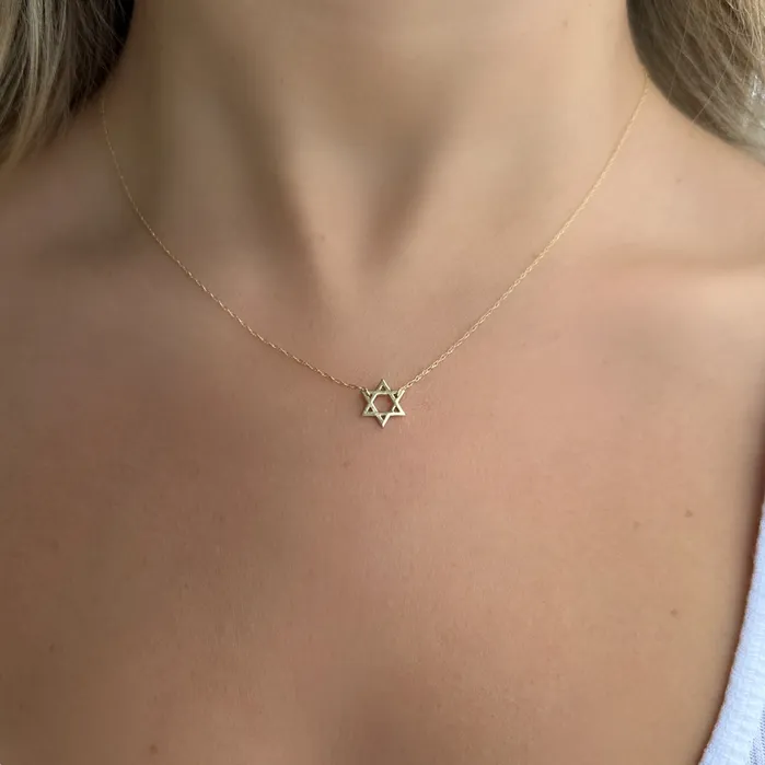 Izakov Diamonds Fine Jewelry Necklaces 14K Gold Petite Star Of David Necklace