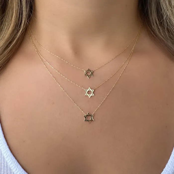 Izakov Diamonds Fine Jewelry Necklaces 14K Gold Petite Star Of David Necklace